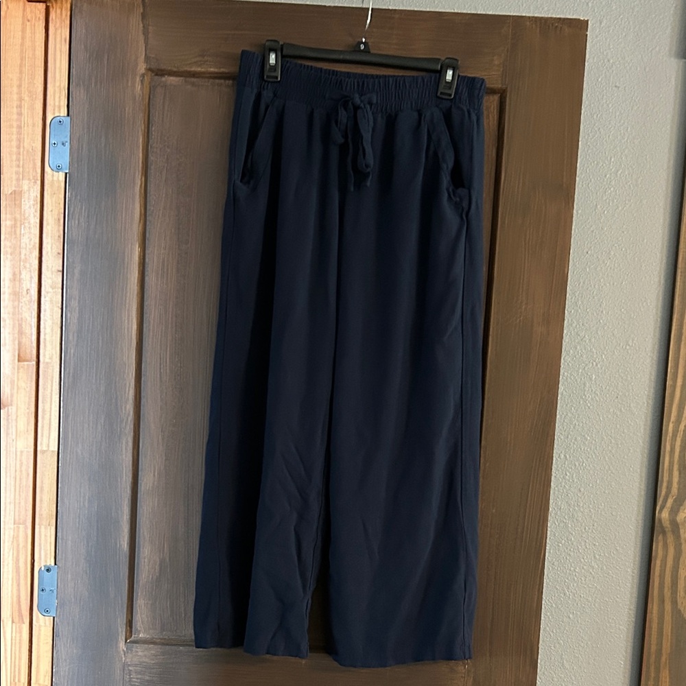 Navy Blue Wide-Leg Pants
